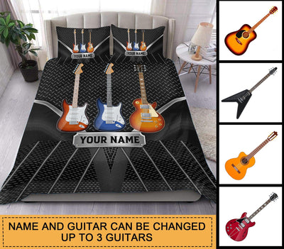 Guitar Black Personalized Bedding Set, Personalized Gift for Music Lovers, Guitar Lovers - BD043PS08 - BMGifts (formerly Best Memorial Gifts)