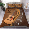 Guitar Brown Pattern Personalized Bedding Set, Personalized Gift for Music Lovers, Guitar Lovers - BD122PS07 - BMGifts
