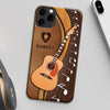 Guitar Brown Pattern Personalized Phone Case, Personalized Gift for Music Lovers, Guitar Lovers - PC026PS07 - BMGifts (formerly Best Memorial Gifts)