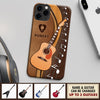 Guitar Brown Pattern Personalized Phone Case, Personalized Gift for Music Lovers, Guitar Lovers - PC026PS07 - BMGifts (formerly Best Memorial Gifts)