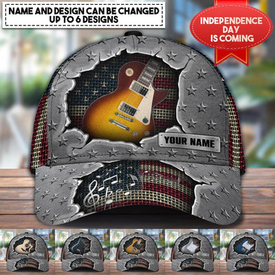 Guitar Independent Day Personalized Cap, Personalized Gift for Music Lovers, Guitar Lovers - CP310PS08 - BMGifts