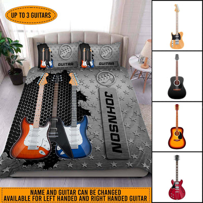 Guitar Personalized Bedding Set, Personalized Gift for Music Lovers, Guitar Lovers - BD052PS02 - BMGifts (formerly Best Memorial Gifts)