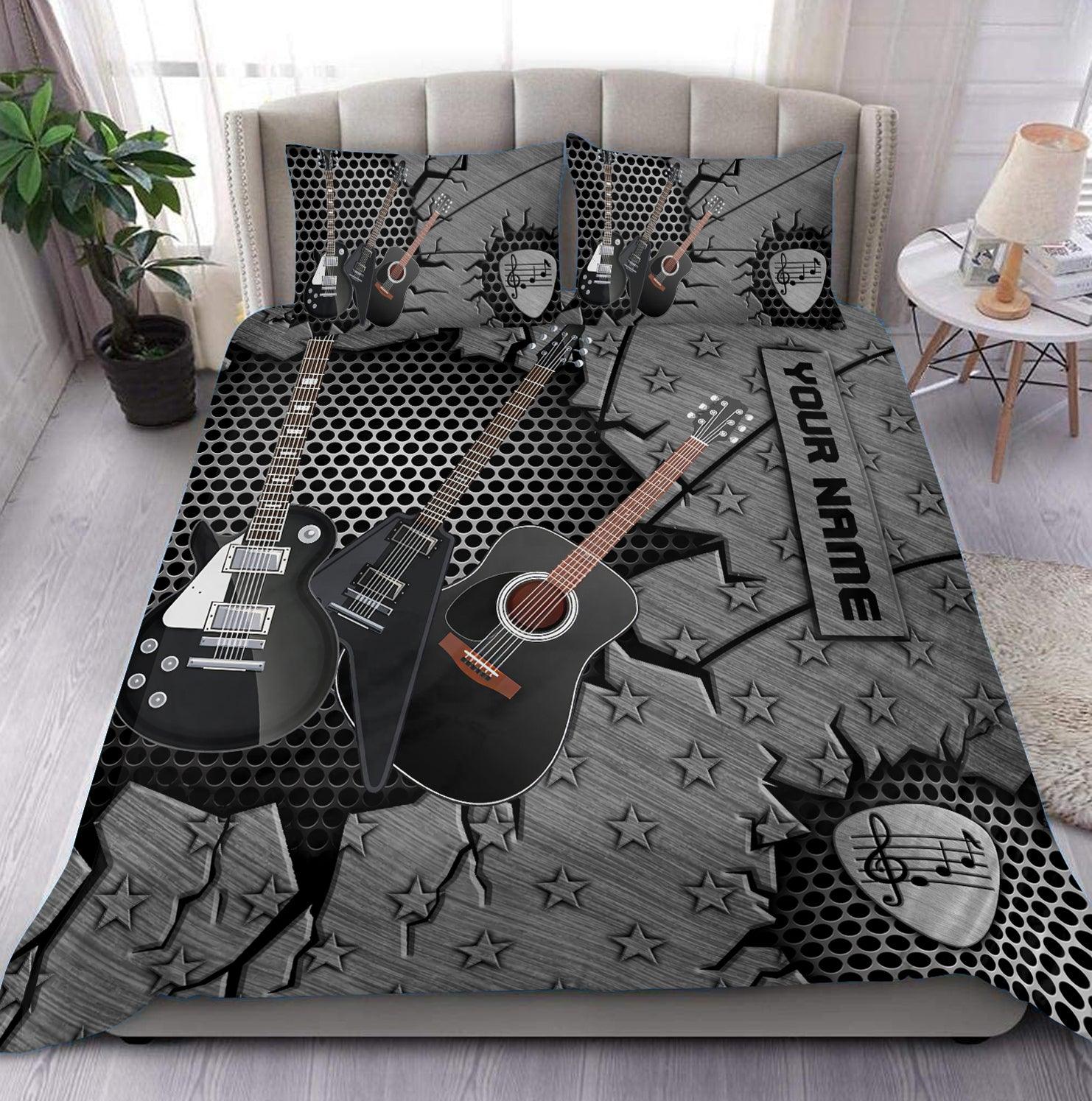Guitar Personalized Bedding Set, Personalized Gift for Music Lovers, Guitar Lovers - BD089PS05 - BMGifts (formerly Best Memorial Gifts)