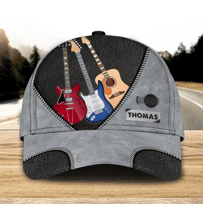 Guitar Personalized Classic Cap, Personalized Gift for Music Lovers, Guitar Lovers - CP101PS02 - BMGifts