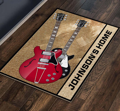 Guitar Personalized Doormat, Personalized Gift for Music Lovers, Guitar Lovers - DM052PS04 - BMGifts