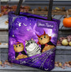 Halloween Cat Purple Personalized All Over Tote Bag, Halloween Gift, Personalized Gift for Cat Lovers, Cat Mom, Cat Dad - TO064PS01 - BMGifts