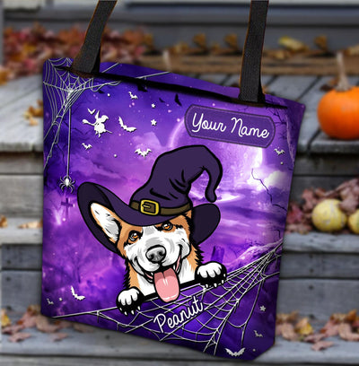 Halloween Dog Purple Personalized All Over Tote Bag, Halloween Gift, Personalized Gift for Dog Lovers, Dog Dad, Dog Mom - TO063PS01 - BMGifts