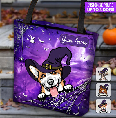 Halloween Dog Purple Personalized All Over Tote Bag, Halloween Gift, Personalized Gift for Dog Lovers, Dog Dad, Dog Mom - TO063PS01 - BMGifts