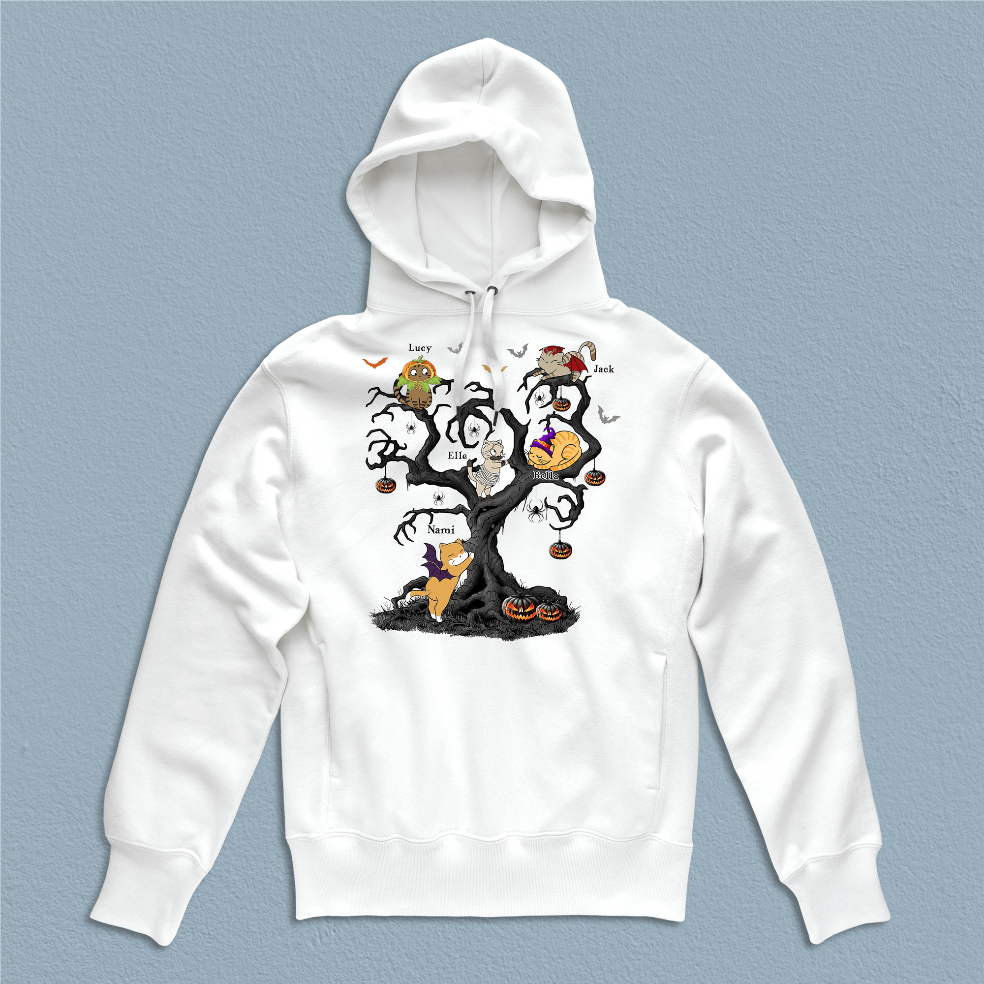 Halloween Tree Cat Personalized Shirt, Halloween Gift, Personalized Gift for Cat Lovers, Cat Mom, Cat Dad - TS449PS02 - BMGifts