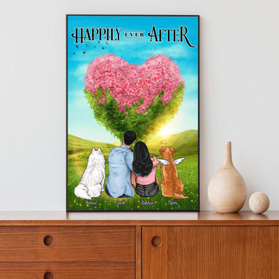 Happily Ever After Dog Personalized Poster, Personalized Valentine Gift for Dog Lovers, Dog Dad, Dog Mom - PT023PS01 - BMGifts