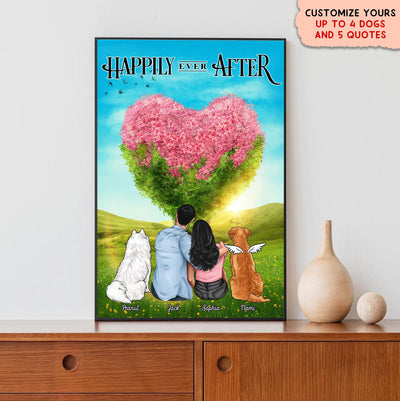 Happily Ever After Dog Personalized Poster, Personalized Valentine Gift for Dog Lovers, Dog Dad, Dog Mom - PT023PS01 - BMGifts