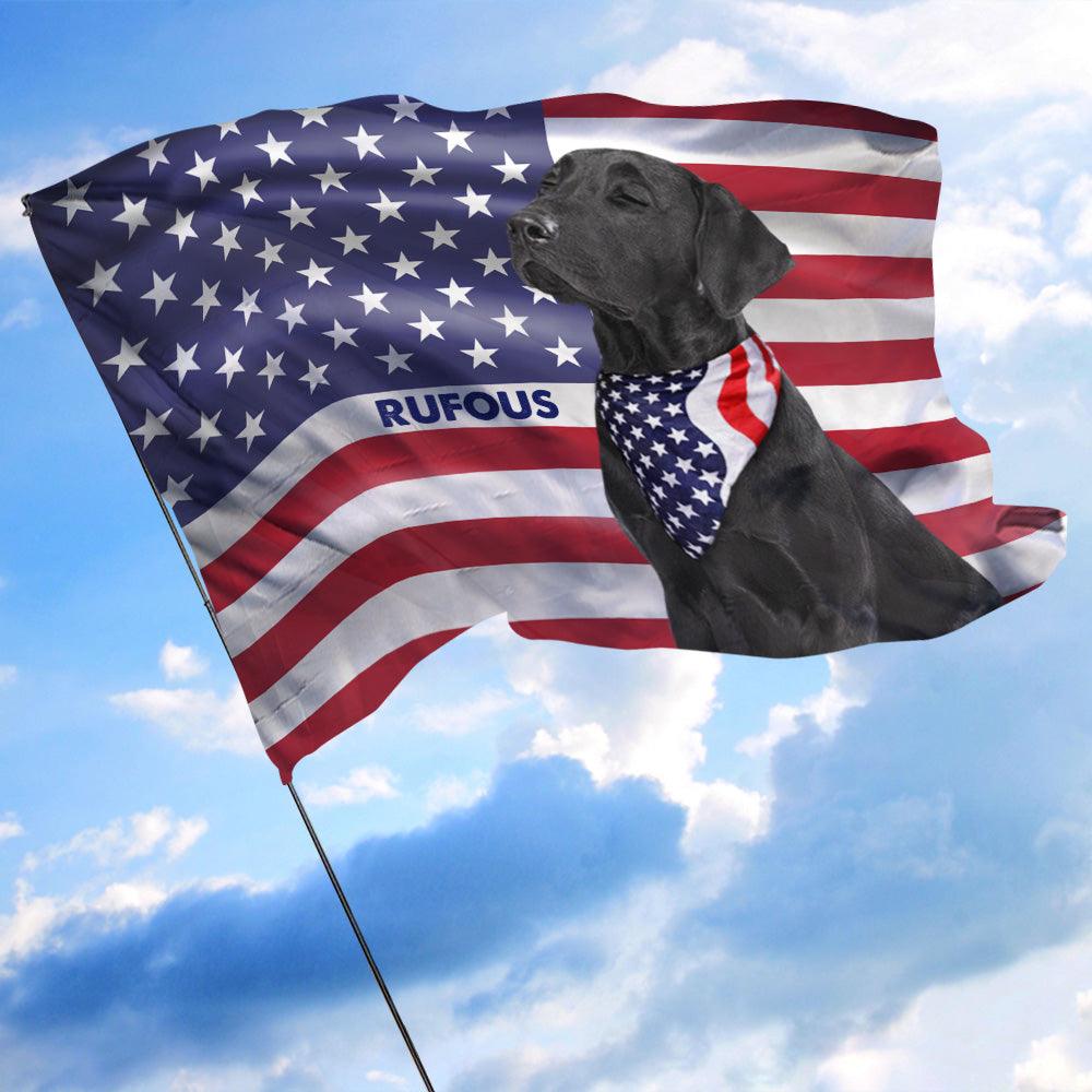 Dog With US Flag Personalized Flag, Personalized Gift for Dog Lovers, Dog Dad, Dog Mom - GA022PS01 - BMGifts
