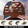 Fishing America Flag Personalized Cap, Personalized Gift for Fishing Lovers - CP300PS08 - BMGifts