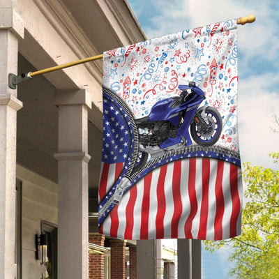 Motorcycle American Flag Personalized Flag, Personalized Gift for Motorcycle Lovers, Motorcycle Riders - GA008PS07 - BMGifts