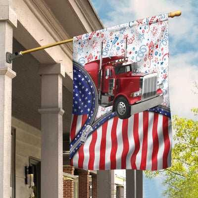 Trucker American Flag Personalized Flag, Personalized Gift for Truckers - GA009PS07 - BMGifts