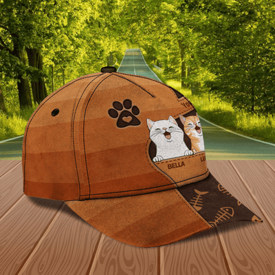 Happy Cat Little Bones Personalized Cap, Personalized Gift for Cat Lovers, Cat Mom, Cat Dad - CP226PS08 - BMGifts