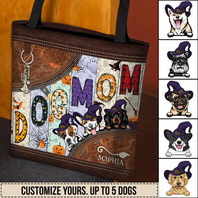 Happy Halloween Dog Mom Personalized All Over Tote Bag, Halloween Gift, Personalized Gift for Dog Lovers, Dog Dad, Dog Mom - TO066PS01 - BMGifts