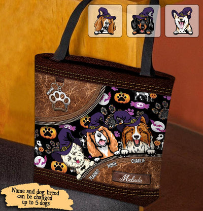 Happy Halloween Dog Personalized All Over Tote Bag, Halloween Gift, Personalized Gift for Dog Lovers, Dog Dad, Dog Mom - TO067PS01 - BMGifts