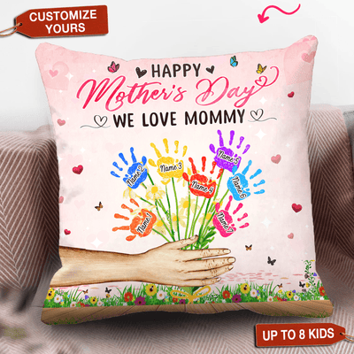 Happy Mother's Day We Love Mommy Personalized Pillow, Personalized Mother's Day Gift for Mom, Mama, Parents, Mother, Grandmother - PL024PS05 - BMGifts