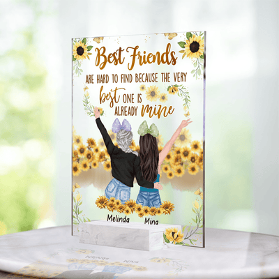 Hard To Find Besties Personalized Acrylic Plaque, Personalized Gift for Besties, Sisters, Best Friends, Siblings - AP025PS02 - BMGifts (formerly Best Memorial Gifts)