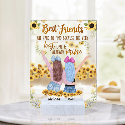 Hard To Find Besties Personalized Acrylic Plaque, Personalized Gift for Besties, Sisters, Best Friends, Siblings - AP025PS02 - BMGifts (formerly Best Memorial Gifts)