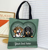 Heart Shape Colorful Dog Personalized All Over Tote Bag, Personalized Gift for Dog Lovers, Dog Dad, Dog Mom - TO150PS02 - BMGifts