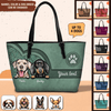 Heart Shape Dog Personaized Leather Tote Bag, Personalized Gift for Dog Lovers, Dog Dad, Dog Mom - LT002PS02 - BMGifts