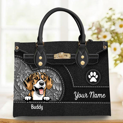 Heart Shape Dog Personalized Leather Handbag, Personalized Gift for Dog Lovers, Dog Dad, Dog Mom - LD076PS02 - BMGifts