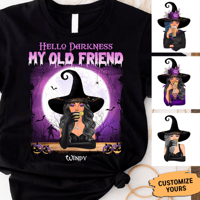 Hello Darkness My Old Friend Mother Personalized Shirt, Personalized Gift for Mom, Mama, Parents, Mother, Grandmother - TS266PS01 - BMGifts