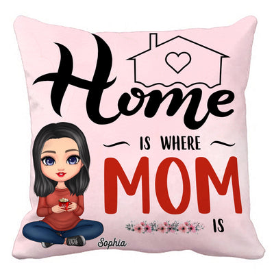 Home Is Where Mom Is Mother Personalized Linen Pillow, Mother’s Day Gift for Mom, Mama, Parents, Mother, Grandmother - PL058PS02 - BMGifts