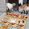 Home Is Where You Poop Most Comfortable Cat Personalized Doormat, Personalized Gift for Cat Lovers, Cat Mom, Cat Dad - DM049PS01 - BMGifts