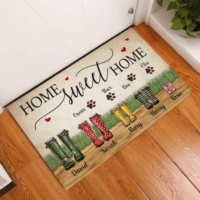 Home Sweet Home Dog Personalized Doormat, Personalized Gift for Dog Lovers, Dog Dad, Dog Mom - DM073PS01 - BMGifts