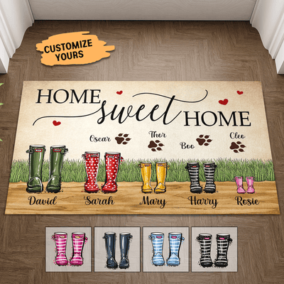 Home Sweet Home Dog Personalized Doormat, Personalized Gift for Dog Lovers, Dog Dad, Dog Mom - DM073PS01 - BMGifts