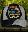 Hooked On Being, Grandpa Grey Fishing Personalized Classic Cap, Personalized Gift for Fishing Lovers - CP019PS - BMGifts