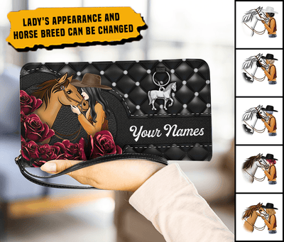 Horse Lover Personalized Clutch Purse, Personalized Gift for Horse Lovers - PU003PS01 - BMGifts