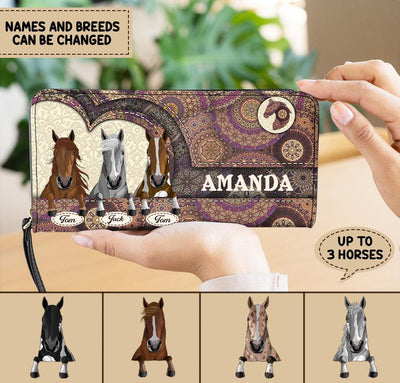 Horse Personalized Clutch Purse, Personalized Gift for Horse Lovers - PU031PS05 - BMGifts