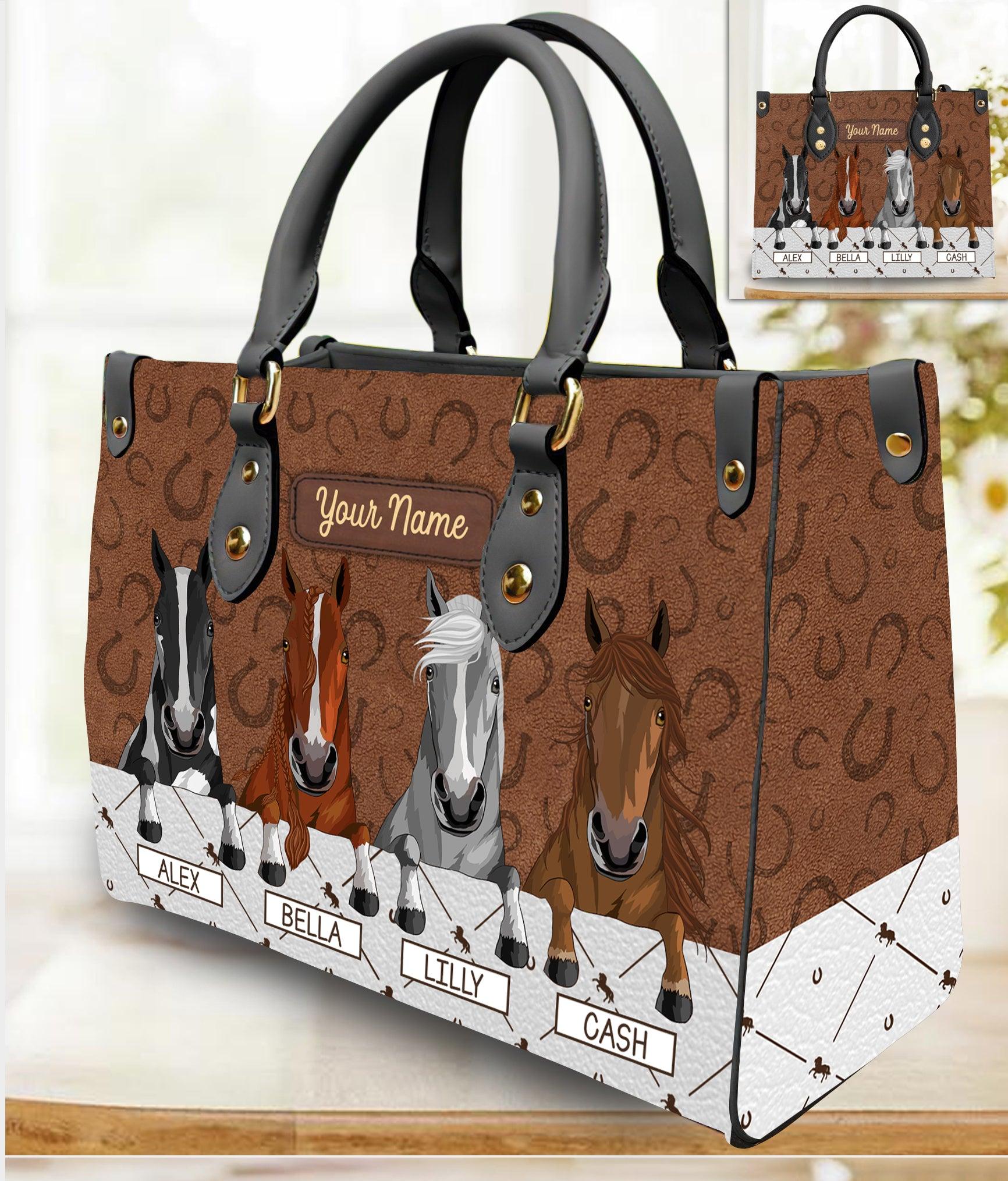 Horse Personalized Leather Handbag, Personalized Gift for Horse Lovers - LD049PS05 - BMGifts