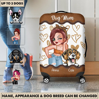 Hot Mom Dog Personalized Luggage Cover, Personalized Gift for Dog Lovers, Dog Dad, Dog Mom - LC015PS01 - BMGifts (formerly Best Memorial Gifts)