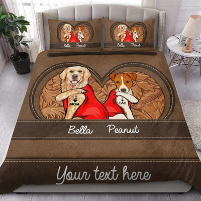 I Love Mom Dog Personalized Bedding Set, Personalized Gift for Dog Lovers, Dog Dad, Dog Mom - BD106PS01 - BMGifts