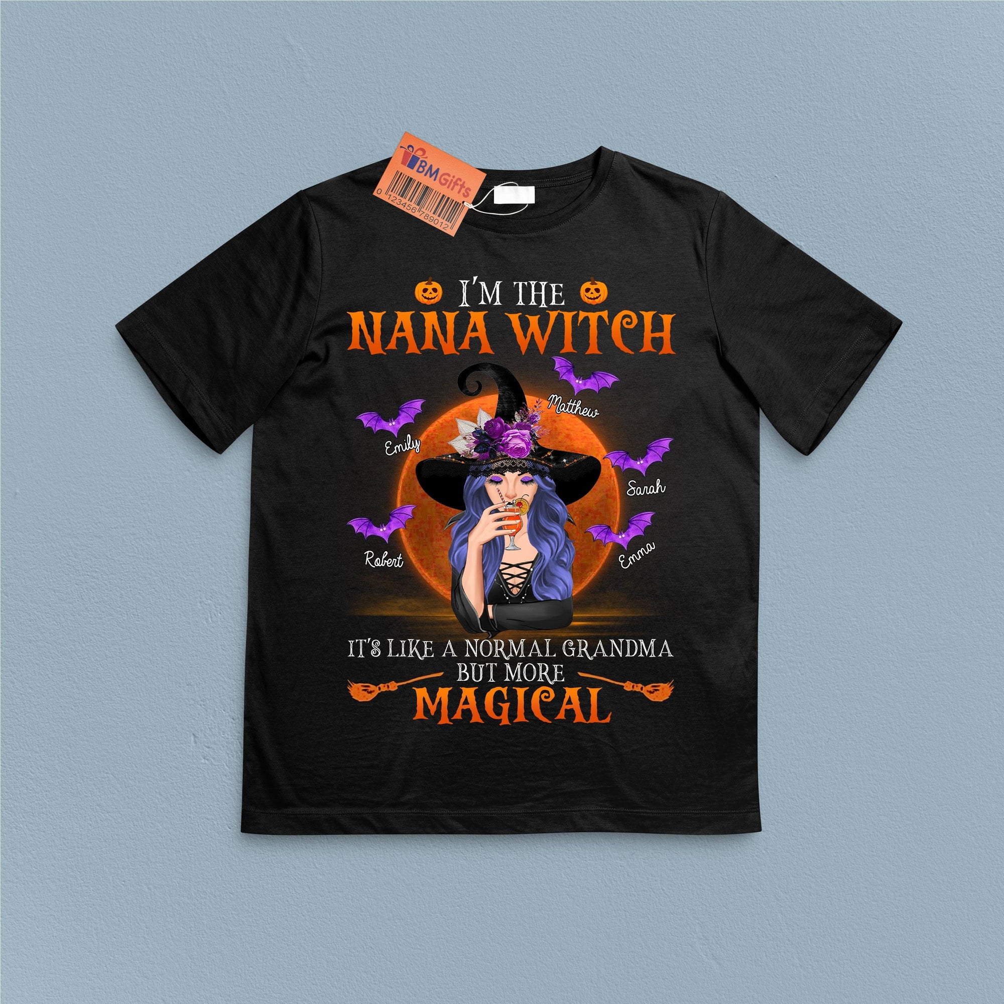 I'm A Grandma Witch Personalized T-shirt, Halloween Gift, Personalized Gift for Nana, Grandma, Grandmother, Grandparents - TS145PS06 - BMGifts