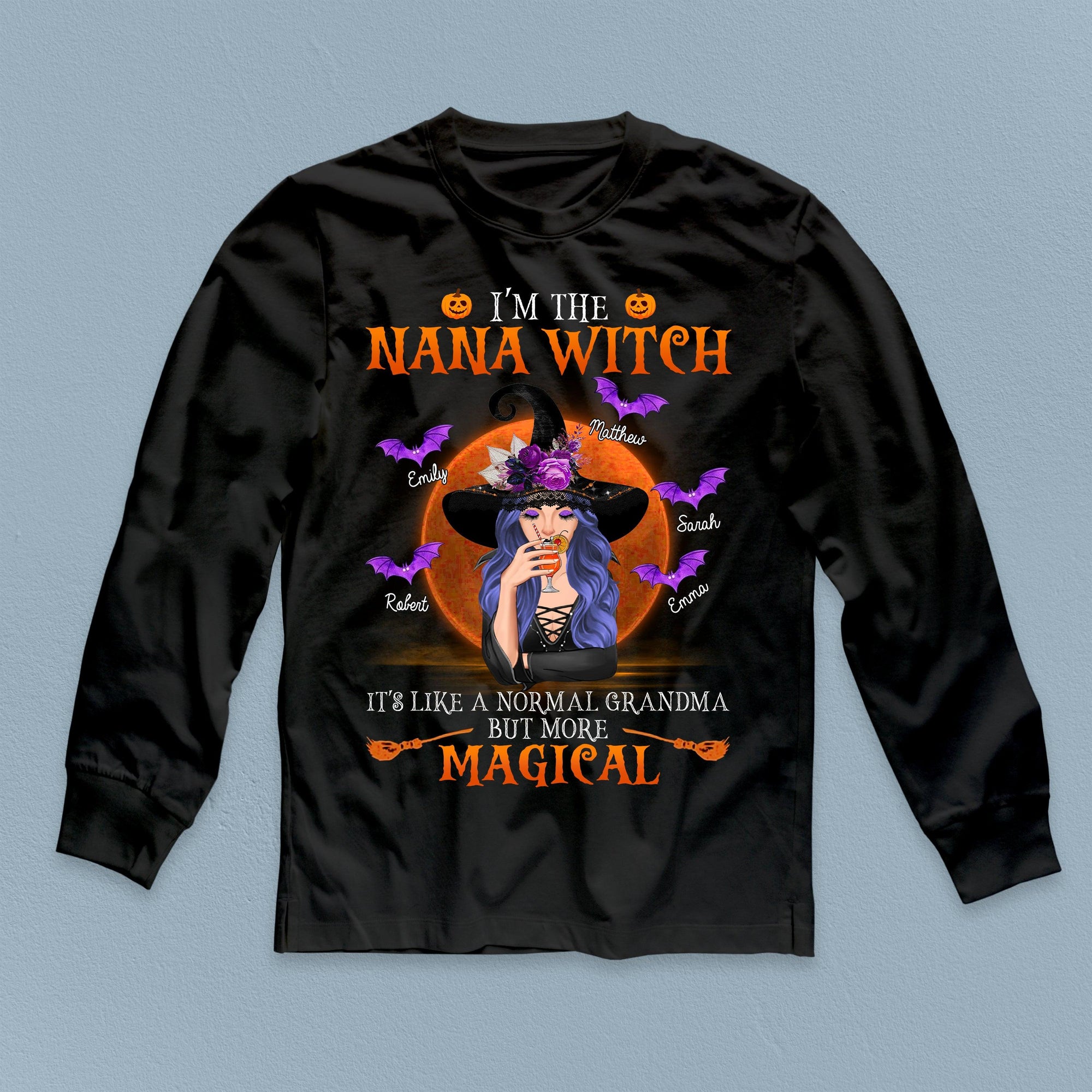 I'm A Grandma Witch Personalized T-shirt, Halloween Gift, Personalized Gift  for Nana, Grandma, Grandmother,