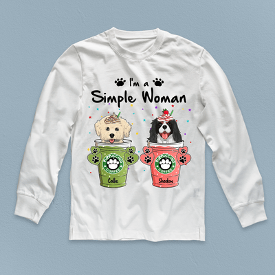 I'm A Simple Woman Dog Personalized Shirt, Personalized Gift for Dog Lovers, Dog Dad, Dog Mom - TS415PS02 - BMGifts