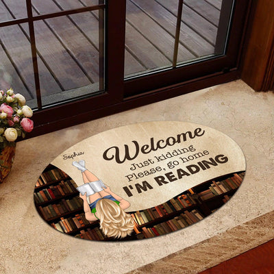 I'm Reading Personalized Custom Shaped Doormat, Personalized Gift for Book Lovers, Readers - CD016PS02 - BMGifts