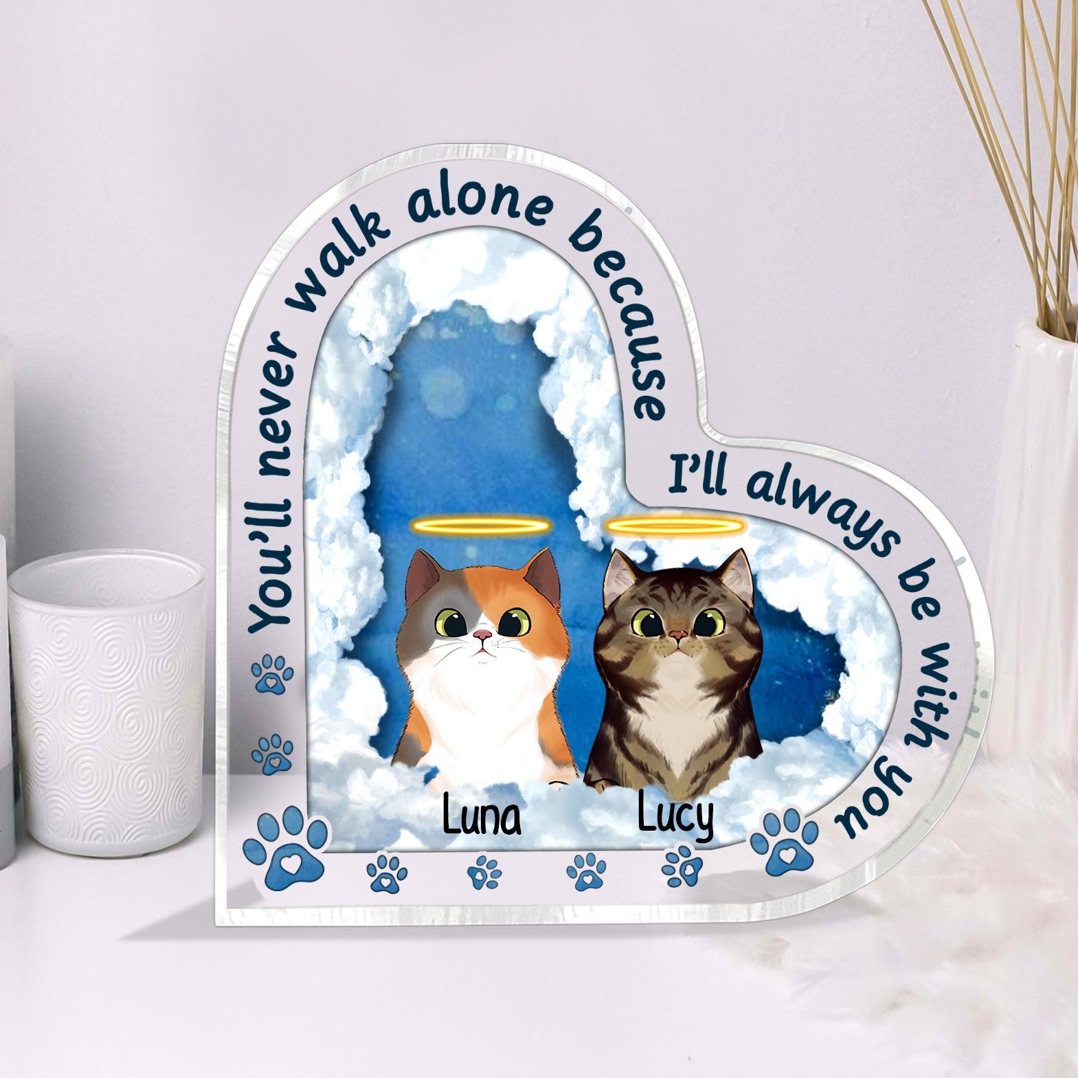 In The Heaven Clouds Cat Heart-Shaped Plaque, Gift for Cat Lovers, Cat Mom - HP010PS02 - BMGifts (formerly Best Memorial Gifts)