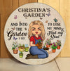 Into The Garden I Find My Soul Personalized Round Wooden Sign, Personalized Gift for Gardening Lovers - WD008PS01 - BMGifts (formerly Best Memorial Gifts)