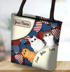 July 4th Heart Pattern Cat Personalized Totebag, Personalized Gift for Cat Lovers, Cat Mom, Cat Dad - TO496PS06 - BMGifts