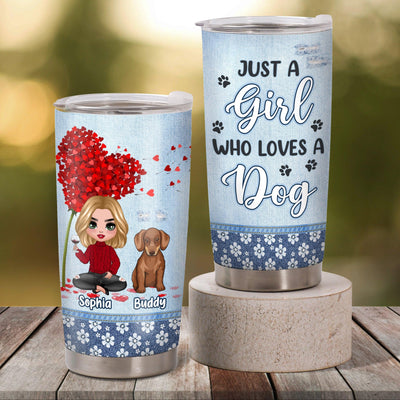 Just A Girl Who Loves Dogs Dog Personalized Tumbler, Personalized Mother's Day Gift for Dog Lovers, Dog Dad, Dog Mom - TB151PS01 - BMGifts