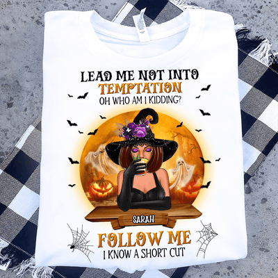 Lead Me Not Into Temptation Personalized Mother T-shirt, Personalized Gift for Mom, Mama, Parents, Mother, Grandmother - TS158PS06 - BMGifts