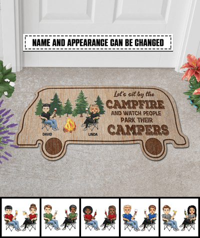 Let's Sit By The Campfire Personalized Custom Shaped Doormat - CD015PS02 - BMGifts