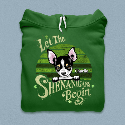 Let The Shenanigans Begin Dog Personalized Shirt, St Patrick's Day Gift for Dog Lovers, Dog Dad, Dog Mom - TS621PS02 - BMGifts